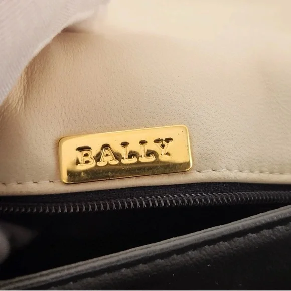 Bally Hand Bag Top Handle Braided Leather Purse Turn Lock Cream and Yellow - Picture 14 of 14